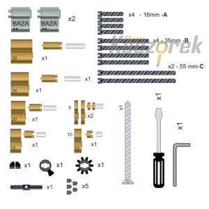 Wkładka Łucznik 801 - FlexiLock - wkładka modułowa - klucz - gałka - satyna